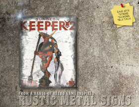 Rustic PC DOS Game Deungeon Keeper 2 Box Artwork Metal Sign [629]