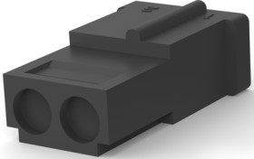 Plug housing, 2 pole, pitch 5.08 mm, straight, black, 1-480318-9
