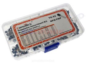 Zestaw 200 sztuk tranzystorów bipolarnych PNP i NPN w organizerze