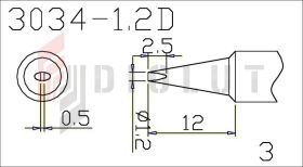 Grot Q305-1,2D dłuto 1,2mm z czujnikiem temperatury do QUICK303D