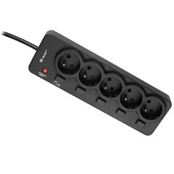 Filtr komp PowerGuard PRO 1.8m Listwa nadprądowa zabezpieczająca czarn