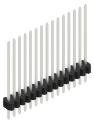 Pin header, 15 pole, pitch 1.27 mm, straight, black, 10060858
