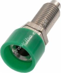 3113-GN Gniazdo półizolowane 4mm, mont.M6, przyłącze lutowane, zielony, ELECTRO-PJP, 3113GN