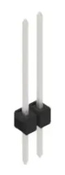Pin header, 2 pole, pitch 2.54 mm, straight, black, 10046676
