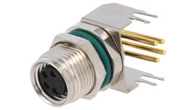 M8s-04Pffr-Sf8001 Złącze M8 Żeński 4Pin Kątowe 90 Gniazdo 4A Ip68 30V Metal