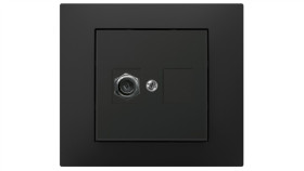 Vestra Gniazdo Antenowe Tv Pojedyncze Typ Ff Bez Ramki Podtynkowe Ip20 Czarny...