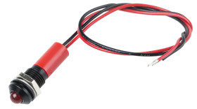 Lampka kontrolna do montażu panelowego 110V ac, czerwona 8mm LED Wyprowadzenia RS PRO