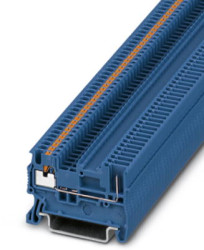 Through terminal block, push-in connection, 0.14-1.5 mm², 2 pole, 17.5 A, 6 kV, blue, 3208595
