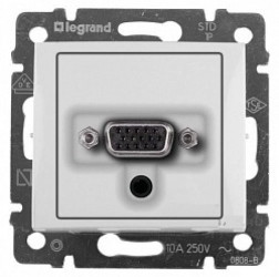 VALENA Gniazdo HD15 (VGA) + Jack 3,5 mm z zaciskami śrubowymi białe 770082