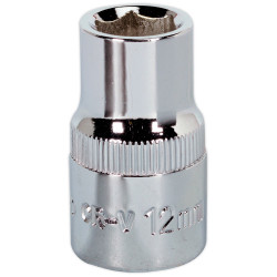 Sealey SP1212 Walldrive&#xAE; Socket 12mm 1/2&quot;sq Drive Fully Polished