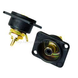 Gniazdo RCA do chassis Gold Black Neutrik czarny