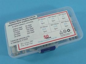 ZESTAW 50szt BEZP.SZYB.5x20mm CERAM.0,25A-20A