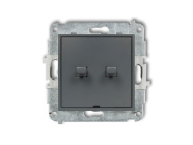 MINI Wyłącznik pojedynczy ze schodowym w stylu amerykańskim (dwa klawisze bez piktogramów wspólne zasilanie) grafitowy mat 28MWP