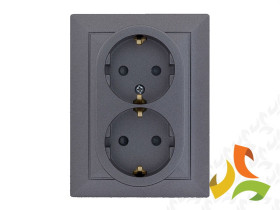 PERŁA Gniazdo pojedyncze z uziemienem schuko antracyt metalik PT-7P ABEX