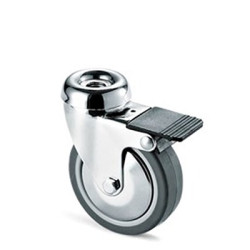 Koło samonastawne średnica kabla 100mm Pojedyncza śruba RS PRO 60kg wysokość całkowita 127mm