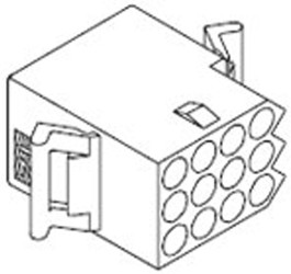 Obudowa złącza 12-pinowe 3-rzędowe raster: 5.03mm Molex Żeński Montaż na kablu STANDARD .093" Zaciski zagniatane 1189,