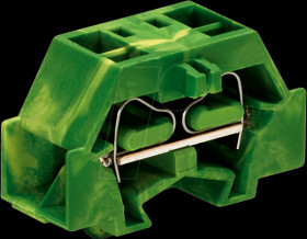 261-347 4-conductor terminal with snap-in foot, up to 2.5 mm², gn-yl