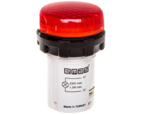 Lampka sygnalizacyjna MB z LED, monoblok, 230V AC, czerwona T0-MBSP220K