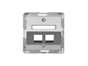 IMPRESJA Obudowa gniazda podwójne typu Keystone skośna srebro GPK-2YS/p/18 OSPEL