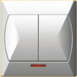 AKCENT biały ŁP-2AS łącznik podś.podwójny OSPEL