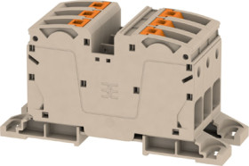 Through terminal block, push-in connection, 35 mm², 3 pole, 125 A, 8 kV, dark beige, 2552170000