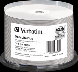 43745 CD-R 700 MB, 52x, printable, spindle pack of 50