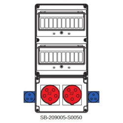 Rozdzielnica 2x5x32A 2x3x16A INA=32A IP54 SB-209005-S0050-54