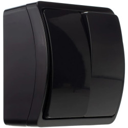 Koala Łącznik świecznikowy n/t hermetyczny podwójny IP44 czarny