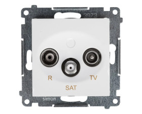 Simon 54 Gniazdo antenowe RD/TV/SAT przelotowe białe DASP.01/11
