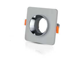 VT-862 Oczko halogenowe trzonek: GU10 gips szary-chrom kwadratowa 3120 V-TAC