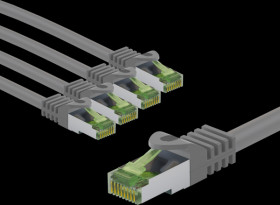 69760 Patch cable Cat8.1 S/FTP, 1 m, grey, 5 pcs