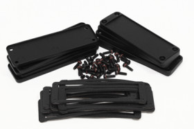 End plate, aluminum, (L x W) 86.89 x 47 mm, black, for enclosure, 1457LWP-10