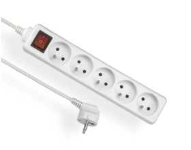 Przedłużacz z wyłącznikiem ECONOMIC 5-gniazd z/u 7m /H05VV-F 3x1/ EPS-507W