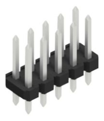 Pin header, 10 pole, pitch 2.54 mm, straight, black, 10058633