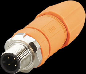 Plug, M12, 4 pole, screw connection, straight, EVC812