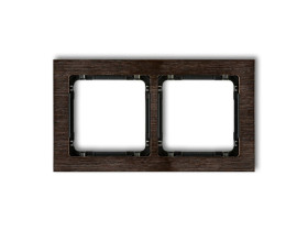 DECO Ramka 2 podwójna uniwersalna - efekt drewna (ramka wenge: spód czarny) efekt wenge DRD-2G KARLIK