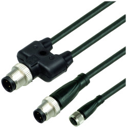 Pepperl+Fuchs 203012 Rozdzielacz i adapter czujnika/aktuatora V31-GM-3M-PUR-T-V1S-Y203012, piny: 4, 4, 3 m, 1 szt.