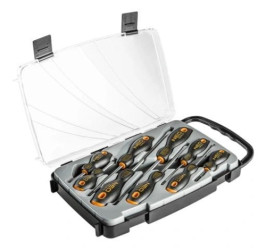 04-208 zestaw wkrętaków płaskich i krzyżakowych 9 sztuk