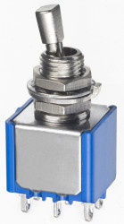 Przełącznik (Wł.)-wył.-(wł.) średnica wycięcia 6.5mm DPDT APEM Montaż panelowy długość przełącznika 6.3mm