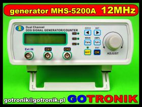 Generator funkcyjny dwukanałowy MHS-5200A 12MHz