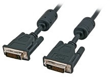 Connection cable, 2 m, black, DVI-D Dual Link (24+1) plug, straight to DVI-D Dual Link (24+1) plug, straight, K5434.2