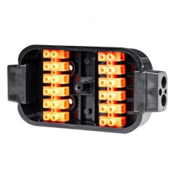 Puszka elektryczna do przyczepy 400V max. 10A 12-polowa ze złączami 6-10mm2 czarna AMIO