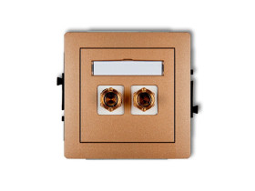 DECO Gniazdo głośnikowe pojedyncze (typu banan - czerwony i czarny pozłacany 4 mm2 do lutowania) złoty metalik 8DGG-3 KARLIK