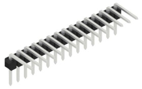 Pin header, 15 pole, pitch 2.54 mm, angled, black, SL308015Z