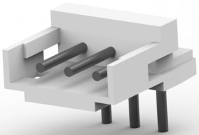 Pin header, 3 pole, pitch 2 mm, angled, natural, 292253-3