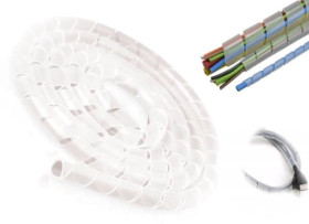 Organizer Maskownica Kabli Wąż Spiralny Spirala 20-130mm 10M Transparentny