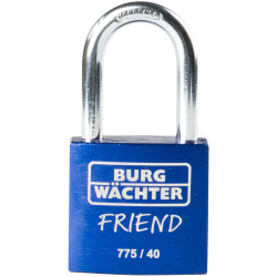 Burg W&#xE4;chter 39441 Padlock 40mm Blue Aluminium Double Locked Engravable