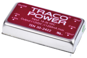 Przetwornica DC-DC, 30W, Uwe 18 → 36 V DC, Uwy ±12V dc, Iwy ±1.25A, TRACOPOWER
