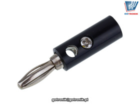 Wtyk banan 4mm z gniazdem czarny