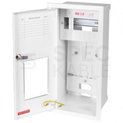 OUTLET Szafka licznikowa podtynkowa 1+5mod 425x205x165mm IP30 biała KARWASZ